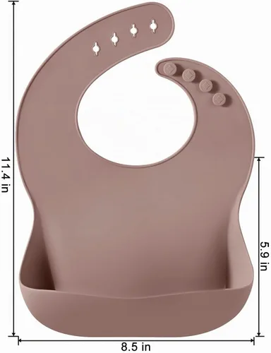 Vista 3 de PandaEar Set of 3 Silicone Baby Bibs, Waterproof Soft Adjustable Bibs for Babies Toddlers 10-72 Months