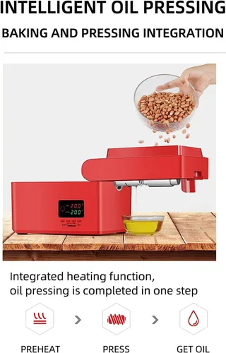 Vista 5 de Máquina de prensa de aceite 600W Extractor de aceite automático Prensador de aceite digital para soja de maní, extractor de aceite de colza para uso
