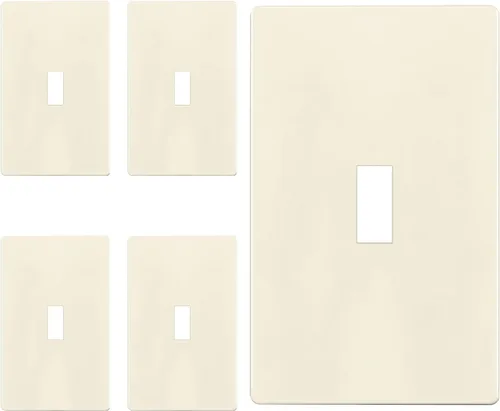 Vista 17 de ENERLITES - Placa de pared con interruptor de palanca sin tornillos, cubierta de interruptor de luz segura para niños, tamaño estándar de 1 gancho