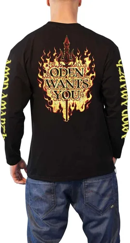 Vista 2 de Cabeza de plástico Amon Amarth 'Oden Wants You' (negro) camisa de manga larga