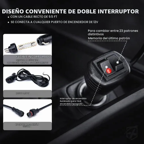 Vista 6 de Xprite Luces estroboscópicas de emergencia 2 en 1 de alta intensidad con 32 LED para salpicadero, luz intermitente interior para parabrisas con Ámbar
