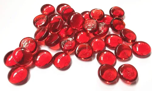 Vista 5 de Piedras planas, piedras preciosas de vidrio de 3 libras para rellenos de jarrones, dispersión de mesa de boda, decoración de rellenos de acuario