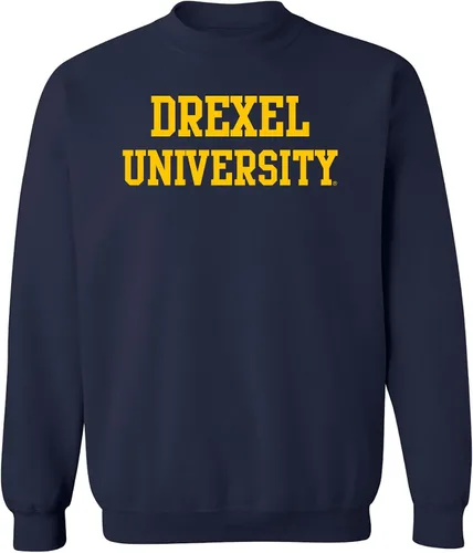 Vista 34 de UGP Campus Apparel NCAA Bloque Básico, Cuello Redondo Color del Equipo, Colegio, Universidad Cremalleras Akron Navy