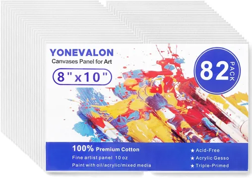 Vista 14 de Mini lienzo para pintar de 4 x 4 pulgadas, paquete de 56 lienzos pequeños a granel para pintar Blank Canvas Panels, Gesso Primed Acid-Free 100%