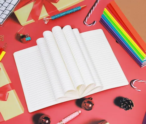 Vista 2 de Paquete de 12 cuadernos rayados con diario a granel, planificador de escritura con papel grueso, 60 páginas, 30 hojas, 21 x 13 cm para suministros