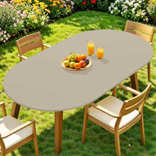 Vista 41 de Moosfor Mantel redondo de elastano, elástico ajustable impermeable para mesas de 18 a 24 pulgadas, mantel de picnic elástico lavable para Azul