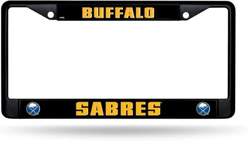 Vista 17 de Rico Industries NHL Hockey Anaheim Ducks - Marco cromado negro con insertos de plástico, 12 x 6 pulgadas, accesorio para automóvil o camión