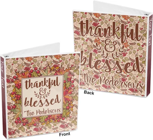Vista 5 de Carpeta personalizada de 3 anillos Thankful & Blessed - 1 pulgada