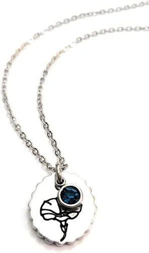 Vista 68 de Birth Month Flower and Birthstone Necklace