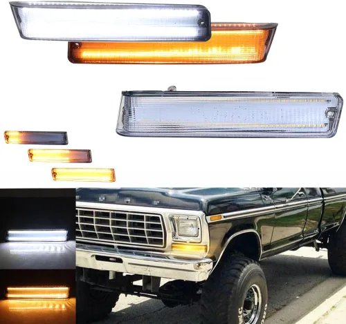 Vista 6 de Para camiones Ford F-150 1973-1979, carcasa de luces direccionales Ford Bronco 1978-1979