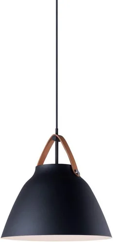Vista 6 de Maxim 11356TNBK - Lámpara de techo colgante escandinava de metal, 1 luz de 60 vatios, 15 pulgadas de alto x 14 pulgadas de ancho, cuero