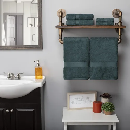 Vista 101 de BNM Toallas de Algodón Egipcio de Peso Pesado, Ideales para Baño, Ducha, Spa, Hotel, 800 GSM, Toallas Faciales/de Aseo, Toallas de Mano, Toallas