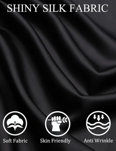 Vista 5 de COOFANDY Camisa de seda de lujo para hombre, camisa de vestir de satén de manga larga con botones brillantes, para baile de graduación, boda, fiesta
