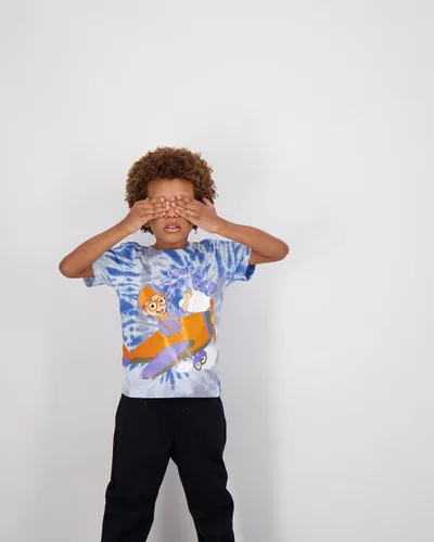 Vista 9 de Blippi Paquete de 3 camisetas para niños pequeños y pequeños, azulnaranjaverde