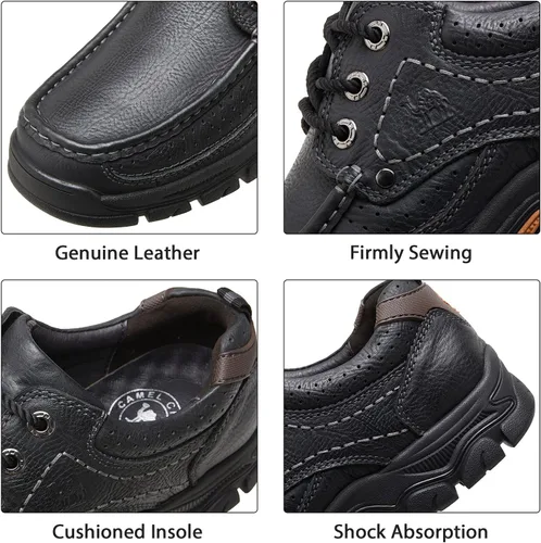 Vista 5 de CAMEL CROWN Zapatos casuales para hombre, mocasines cómodos, zapatos Oxford para trabajo, vestido de viaje, con cordones