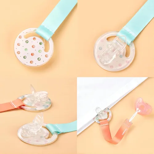 Vista 2 de Clip para chupete, clip neutro para chupete para niños y niñas, suministros de clip para chupete de bricolaje, adecuado para fijar mordedores