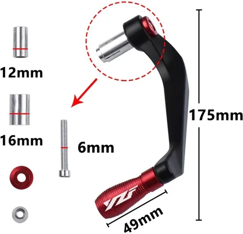 Vista 2 de Motorcycle Handlebar Grips Guard Brake Clutch Levers Protector for YZF R1 R3 R6 R15 R125 R25 Accessories(Black)
