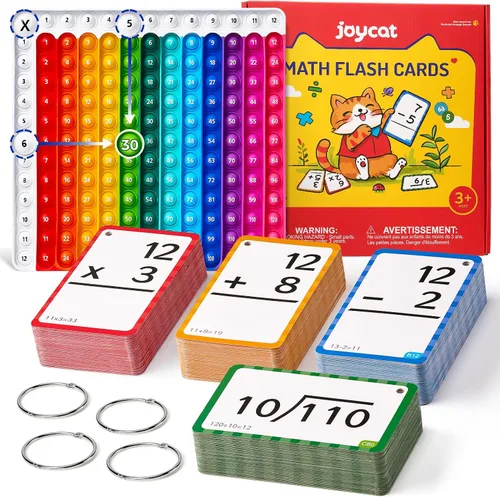 Vista 11 de JoyCat Tarjetas Didácticas de Suma + Gráfico, 78 Tarjetas Perforadas para Niños de Pre K, 1º, 2º, 3er Grado, Herramientas de Aprendizaje