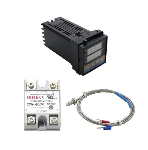 Vista 9 de REX-C100 Digital RKC PID Termostato Controlador de Temperatura Digital REX-C100/40A SSR Relé/K Termostato Sonda de Termostato Disipador de Calor