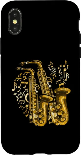 Vista 5 de Funda para iPhone 12 mini músico, saxofonista y saxofonista de jazz