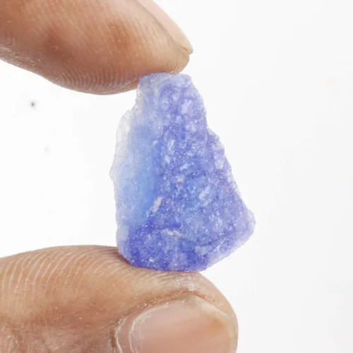 Vista 4 de Zafiro azul rugoso 14.00 ct cristal de zafiro para el diseñador de decoración del hogar - Piedra preciosa de zafiro azul crudo FD-473, Gema, azul