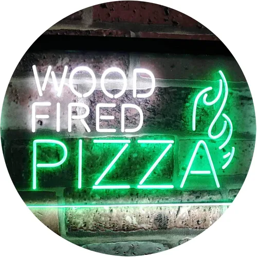 Vista 18 de ADVPRO Letrero de neón LED de doble color de pizza de madera, azul y rojo, 12 "x 8.5" st6s32-i2887-br