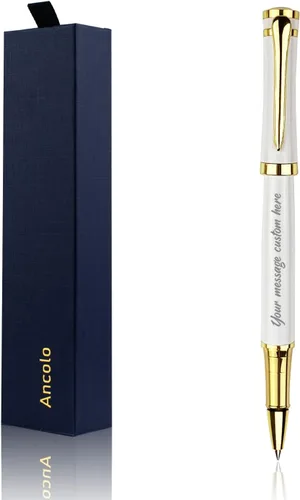 Vista 12 de Ancolo Fancy Roller Pen Set de bolígrafo de lujo con 2 recambios de tinta negra - 0.028 in. Bonitos bolígrafos de regalo para mujeres o hombres.