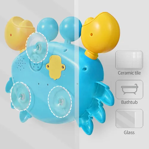 Vista 3 de Deejoy Máquina de Burbujas de Baño de Cangrejo para la Bañera, Sopla Burbujas y Reproduce 12 Canciones Infantiles, Máquina de Burbujas de Baño