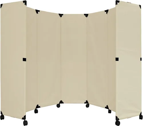 Vista 10 de VERSARE MP10S - Mampara plegable portátil de pared Diseño económico de 5 paneles Separador de habitación portátil con ruedas Configuración