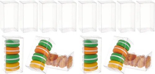 Vista 8 de BENECREAT 20 cajas transparentes de regalo de boda de 4 x 2 x 2 pulgadas, rectángulo de PVC, cajas de regalo transparentes para dulces, chocolate