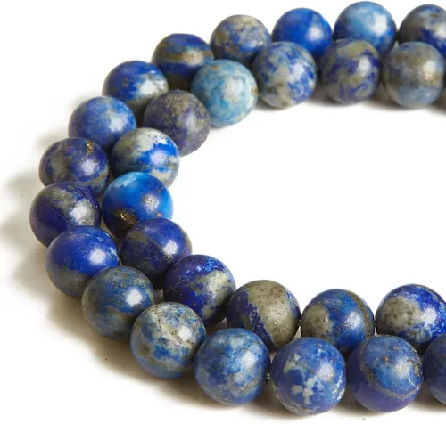 Vista 17 de 60 piezas de cuentas de aguamarina natural de 6 mm, cuentas de piedras preciosas redondas sueltas para hacer joyas