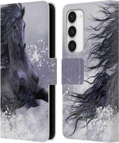 Vista 186 de Head Case Designs Officially Licensed Laurie Prindle A Morgan Christmas Western Stallion Leather Wallet Case Compatible with Samsung Galaxy A07 4G