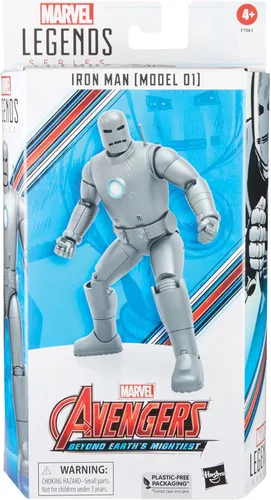 Vista 2 de Serie Marvel Legends Iron Man (Modelo 01) Avengers 60º Aniversario - Figura de acción coleccionable de 6 pulgadas, 6 accesorios