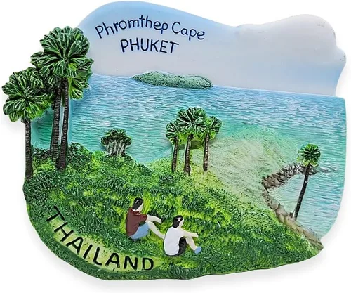 Vista 7 de WitnyStore Tiny Laem Phromthep Cape en Phuket, Tailandia Sudeste de Asia Atracciones turísticas Resina Imán de refrigerador Recuerdo del viajero 3D