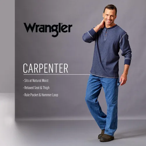Vista 6 de Wrangler Authentics - Jeans Carpenter clásicos para hombre