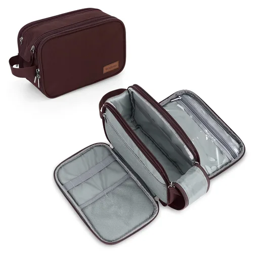 Vista 9 de Wedama Neceser de viaje para hombres, bolsa de aseo de viaje de mano, Negro -, L, Neceser