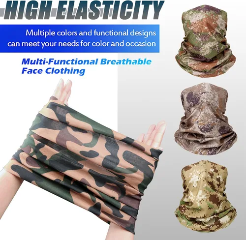 Vista 2 de Bufanda transpirable para el cuello, máscara facial para hombres y mujeres, senderismo, ciclismo, deportes, pesca, protección solar UV bandana