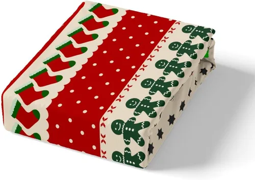 Vista 5 de Funda de edredón de Navidad, tamaño individual, funda de edredón con estampado de copos de nieve de Papá Noel, Año Nuevo, Navidad, decoración