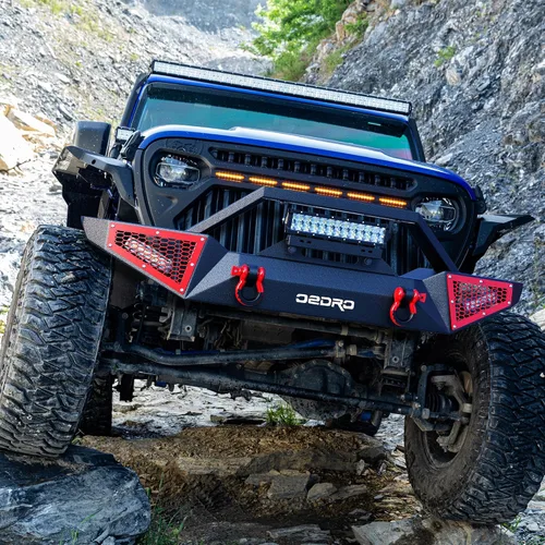 Vista 8 de [Usado] OEDRO Parachoques delantero para Jeep compatible con Jeep Wrangler JK/JL/JKU/JLU Unlimited y Gladiator JT de 2/4 puertas 2007-2025, incluye
