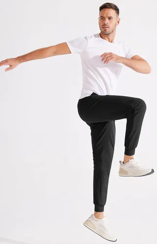 Vista 5 de Libin Pantalones deportivos de golf elásticos en 4 direcciones con bolsillos, pantalones de vestir ajustados para trabajo, pantalones deportivos