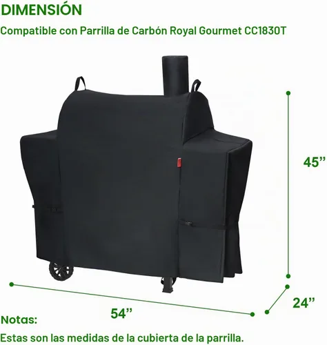 Vista 2 de Cubierta de parrilla al aire libre para parrilla Royal Gourmet CC1830T de 30" de barril de carbón, cubierta de parrilla Cover Geny impermeable