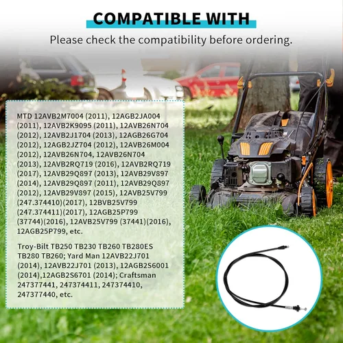 Vista 6 de Cable selector de velocidad 946-04655A, 746-04655A, cable de control de accionamiento compatible con Cub Cadet Troy-Bilt MTD Yard Machine Yard Man