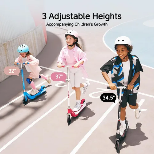 Vista 4 de iScooter IK3/IK3Pro Scooter eléctrico para niños de 6 a 12 años, velocidad máxima de 10 MPH, 3 alturas (IK3Pro), carga magnética, luces coloridas
