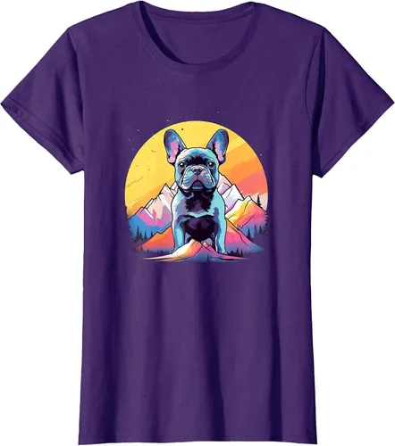 Vista 60 de French Bulldog Dog Men Women Kids T-Shirt Asphalt Grey