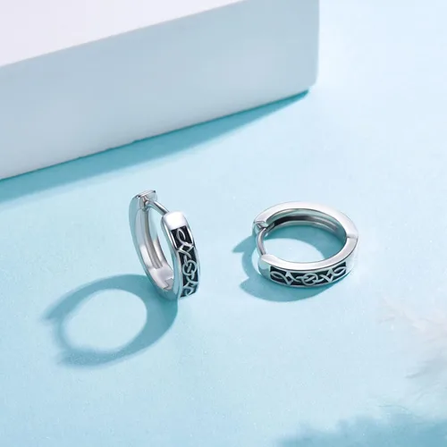 Vista 5 de Viking Hoop Earrings 925 Sterling Silver Viking Earrings for Men Small Huggie Hoop Earrings Jewelry Gift for Women Men