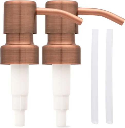 Vista 20 de Bombas dispensadoras de jabón y loción de acero inoxidable, reemplazo para tus botellas (negro mate, paquete de 2)