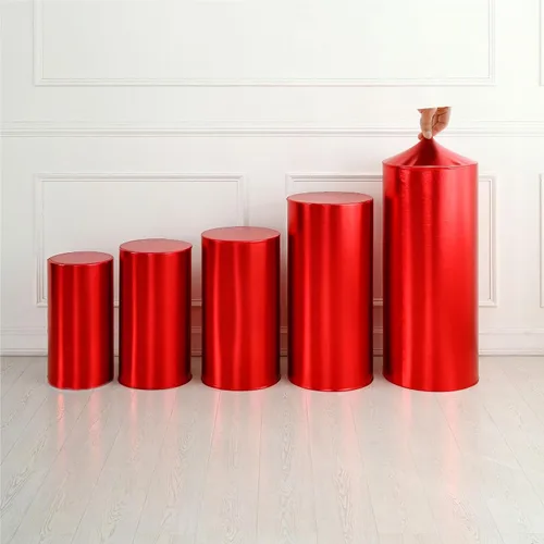 Vista 18 de Cubiertas redondas para soporte de cilindro para fiestas, cubiertas elásticas bronceadoras para pedestal, cubierta de cilindro de zócalo, 3