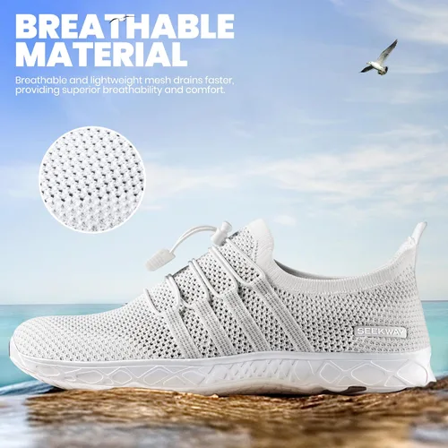 Vista 2 de SEEKWAY - Zapatos acuáticos para hombre y mujer, de secado rápido, zapatos tipo descalzo para playa, surf, senderismo, piscina, deportes acuáticos