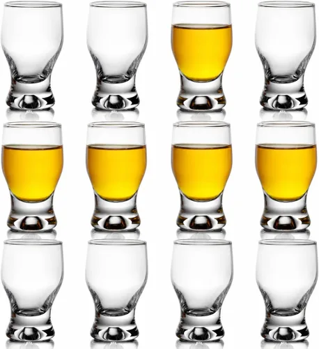 Vista 9 de QUAFFER Vasos de chupito (juego de 4) – Elegantes vasos de chupito transparentes de 2 onzas – Vodka clásico de whisky vodka tequila Jerez Brandy