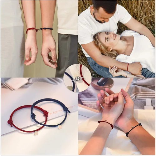 Vista 2 de Tarsus Juego de pulsera magnética para pareja votos de amor eterno joyería regalos para pareja o mejores amigos